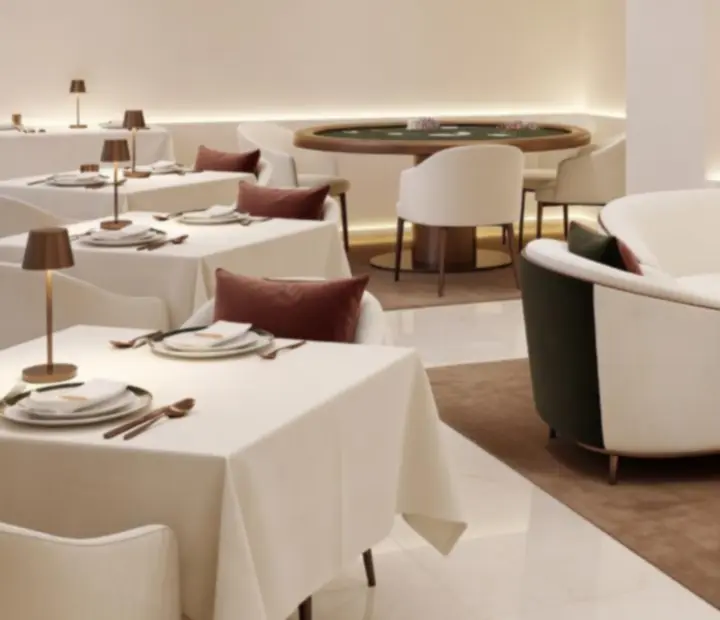 Elegáns magyar étterem belső tér kaszinó lounge hangulattal